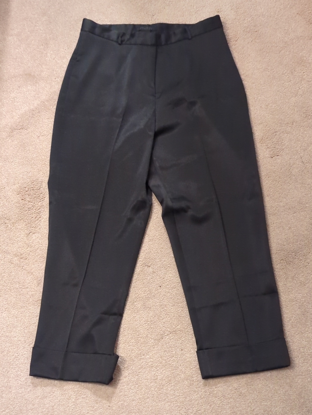 The Limited Black Satin Women's Dress Tailored Cuffed Pants